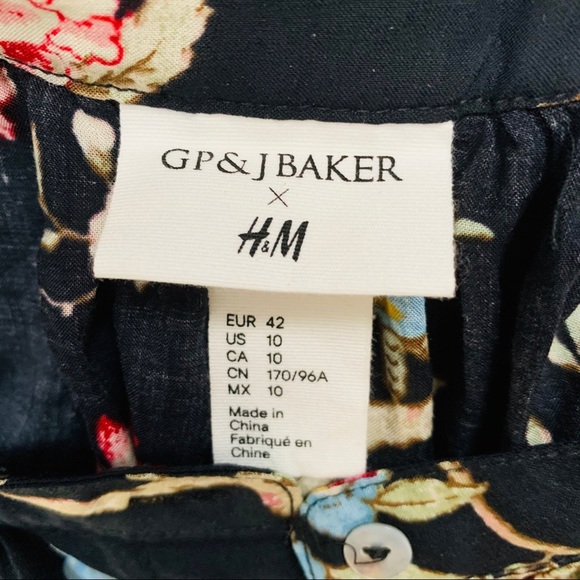 GP & J Baker for H&M EUC Floral Blouse 10 - Picture 3 of 5